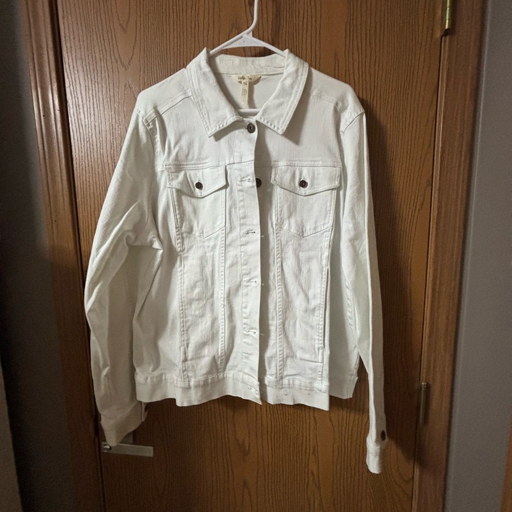 Matilda Jane White Jean Jacket Classic Denim Style - Picture 1 of 9